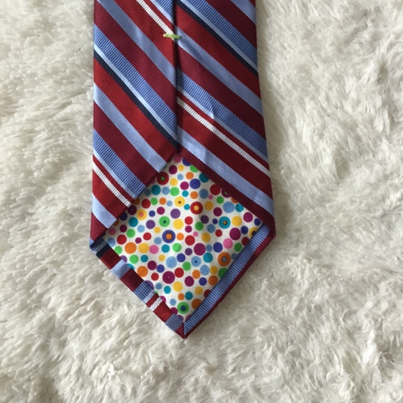 City Of London Silk Blue Red Striped Men Neck Tie Career Business Formal - Picture 2 of 5